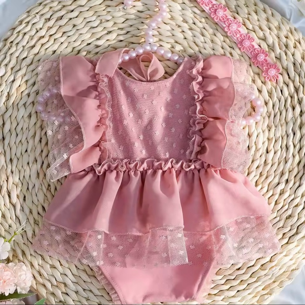 Newborn Pink Ruffle Tutu Romper